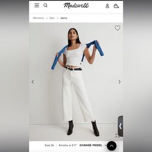 Madewell - The Taller Perfect Vintage Wide-Leg Crop Jean in Tile White